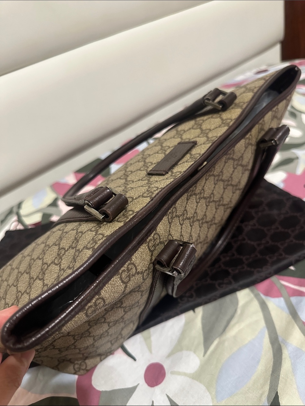 Gucci Beige/Brown Monogram PVC Tote - Picture 9 of 15